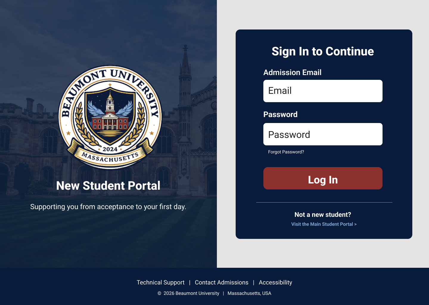 New Student Portal